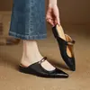 ¡Evangelio para pies anchos y gordos! No aprietes los pies ~ Primavera y verano 2025 nuevas zapatillas Muller de punta fina de tacón bajo talla grande