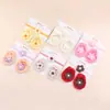 Conjunto de Faixa de Cabelo Antiderrapante para Bebê 0-1 Ano Flor de Lã Faixa de Nylon Meias para Criança Pequena Acessórios de Cabelo para Bebê Adorno de Cabeça