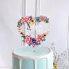 Tarjeta de pastel acrílico con impresión a color transfronteriza de flores de Ins Wind, directa de fábrica para cumpleaños, bodas, decoración de pasteles felices