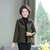 Chaqueta de cuero elegante de otoño para mamá de mediana edad. Abrigo de cuero para mujer de mediana edad y anciana de 40 años. Top corto de estilo occidental para otoño e invierno.