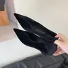 Zapatos de Salón de Punta Fina con Tacón Bajo de Velour Estilo Francés para Mujer 2026 Otoño Nueva Llegada Cómodos Versátiles para el Trabajo
