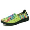Venta Caliente de Verano Transfronteriza Zapatos de Malla Hueca Transpirables Zapatos para Mujer Banda Elástica Zapatos Tejidos a Mano Boca Baja Planos Zapatos Casuales