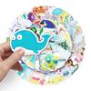50 peças de vida marinha pequenas desenhos animados frescos criativos DIY copo d'água skate mala personalizados transfronteiriços adesivos DIY