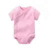 Ropa de Monje de Manga Corta para Bebé Mono Cardigan Parcial de Algodón Hare de Color Sólido para Bebé Ropa de Baile de Primavera y Verano para Niños