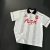 Camiseta de verano estilo americano con estampado, tacto fresco, cuello polo, manga corta, para hombre, casual, holgada, hip-hop, secado rápido, hombro normal