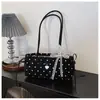 Bolso de axila de gran capacidad estilo coreano para mujer, nuevo modelo 2026, bolso de hombro plisado con estampado de lunares