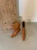 Botas de Moda Novas Outono/Inverno 2026 para Mulheres, Bico Fino, Salto Agulha, Plissadas, Empilháveis, Dobráveis, Meia-Panturrilha, de Ajuste Largo