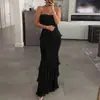 Colección Otoño 2026: Elegante Vestido de Noche, Moda Femenina Europea y Americana Transfronteriza, Sexy sin Tirantes, Cintura Ajustada y Vestido Bodycon