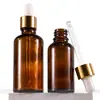 Botella Marrón Pequeña Capacidad 5ml 30ml para Aceite Esencial, Botella Dispensadora de Cosméticos y Perfumes Resistente a la Luz, Tapa Antirrobo, Botella de Vidrio con Gotero