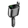 Cargador de Coche con Pantalla Digital y Cable Retráctil, Cargador Rápido para Coche PD, Carga Súper Rápida, Adaptador de Encendedor de Cigarrillos Cinco en Uno, Transfronterizo