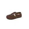 Zapatos de Lana Retro Versátiles Estilo Coreano para Mujer 2026 Primavera y Otoño Nueva Moda Velcro Casual Mary Jane Zapatos de Mujer