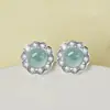 Brincos de Jade Prata Esterlina S925 Moda Luxo Acessível para Mulheres Novos Chinoiserie Retro Brincos Verdes Brincos Simples Elegantes Atacado