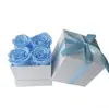 Cubo de Abrazo Cuadrado de Flores Eternas Transfronterizo 4 Rosas Reales Día de San Valentín Chino Navidad Caja de Regalo de Flores Eternas Fábrica Venta al por Mayor