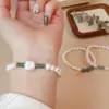 Pulsera de perlas naturales de temperamento de marea nacional pulsera de jade de agua azul personalidad de nicho joyería de alta gama de moda venta al por mayor