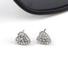 Moda Europea y Americana Joyería Simple Elementos Austriacos Corazón de Melocotón Aleación Pendientes Chapado en Diamante Pendientes para Mujer
