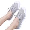 Zapatos de Lona para Mujer, Ropa Exterior de Moda, Tenis Casuales Slip-On de Caña Baja para Estudiantes, Estilo Perezoso, Versátil Suela Plana, Blanco