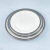 Plato Sopa Borde Plateado Electrochapado Cerámico de Fábrica Linyi 6/7/8 pulgadas Plato Arroz Exportación Irak Venta al por Mayor Plato