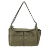 Bolsa Transversal Casual Estilo Japonês para Homens, Mochila Ruiying de Grande Capacidade, Bolsa de Ombro Multibolsos Estilo Workwear para Mulheres, Bolsa Mensageira Personalizada