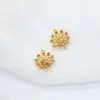 Colgante de margarita Zhongxing simple de cobre fundido con retención de color dorado de 14K, flor retro coreana hecha a mano, accesorios de joyería DIY