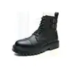 Sapatos Masculinos da Moda, Novo Comércio Exterior, Botas Masculinas de Inverno, Botas Martin de Cano Alto Marrons, Botas Curtas de Couro Estilo Britânico de Solado Grosso