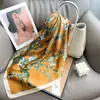 Pañuelo Estampado de Seda Artificial, Pañuelo Cuadrado Pequeño de Alta Gama para Mujer, Accesorio Versátil Artístico Retro, Pañuelo de Protección para el Cuello