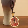 Pingente de Moeda de Dinheiro Shangui de Longhushan, Chaveiro de Cinábrio, Amuleto Bagua de Latão Taoísta, Chaveiro Estilo Antigo