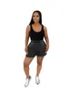 Tw727 Estação Independente da Amazon Transfronteiriça Europeia e Americana Shorts de Algodão Lavado Espessos Conjunto Casual de Duas Peças para Mulheres Sexy
