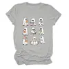 Amazon eBay Tienda Independiente Casual Linda Divertida Camiseta de Manga Corta con Cuello Redondo de Fantasma Leyendo un Libro para Mujer para Exportación