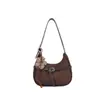Elegante bolso de axila estilo francés para mujer, nuevo modelo 2025, bolso de media luna de diseño nicho, bolso versátil de un solo color para hombro y cruzado