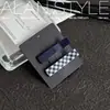 Un Clip para el Cabello de Color Bloque a Cuadros Lan Nuevo Estilo Retro Azul y Blanco Tablero de Ajedrez Clip para el Flequillo Lateral de Alto Nivel Accesorios para el Cabello