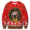 Ropa de Navidad con estampado digital de dinosaurios estilo europeo y americano transfronterizo, top de manga larga, suéter de cuello redondo, venta al por mayor
