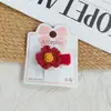 Novo grampo de cabelo flor de crochê feito à mão com cordão estilo coreano com flores pequenas tridimensionais coloridas, presilha lateral, presilha para franja