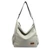 Bolso de hombro de lona nuevo de otoño para mujer, bolso tote simple de color liso estilo japonés, bolsa para clase de maquillaje, bolso bandolera de estilo coreano para el trabajo