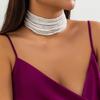 Europeu e Americano multi-camada imitação pérola colar das mulheres elegante tamanho barroco frisado francês retro colar gargantilha de jóias