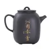 Tetera Original de Arcilla Zisha de una Sola Pieza de Arcilla Negra Pequeña Capacidad para Uso Doméstico Juego de Té Gongfu Manual Fabricante de Tetera para Preparar Té Bai Cai Venta al por Mayor