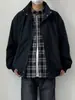 Chaqueta de trabajo simple de estilo americano de marca moderna para hombre, chaqueta tipo béisbol con cuello alto, chaqueta Harrington casual retro holgada tipo aviador