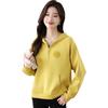 Foto real en stock top bordado para primavera 2023 nuevo sencillo que combina con todo casual textura cómoda sudadera con capucha para mujer