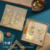 Caja de Regalo con Marcapáginas de Metal Estilo Chino con Diseño de Carpa Koi, Borla de Metal, Juego de Bendiciones de Buena Suerte, Caja de Regalo con Marcapáginas en Stock