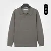 Suéter de otoño e invierno para hombre, de lujo ligero, de alta gama, con cuello camisero, polo de punto, manga larga, casual, estilo 'old money', estilo de negocios, ropa para hombre