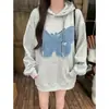 Sudadera con capucha negra de peso pesado estilo americano, diseño de nicho, mariposa bordada para mujer, nueva colección 2026, top popular de corte holgado