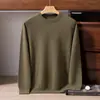 Suéter base de punto cálido para otoño e invierno, suéter suelto de cuello redondo 100% cachemira pura para hombre, casual de negocios