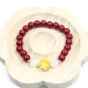 Pulsera de Cinabrio para Mujer Benmingnian Perla de Transferencia Método Antiguo Pulsera de Loto Dorado Estilo Nacional Diseño de Nicho Pulsera Versátil