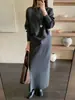 Conjunto informal de falda y suéter de punto para mujer, nuevo estilo coreano otoño e invierno 2026, conjunto de dos piezas de alta gama a la moda