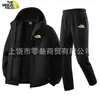 Conjunto de Forro Polar Casual con Capucha para Hombre Otoño e Invierno Nuevo de Moda Suelto Cómodo Chaqueta y Pantalones Conjunto de Dos Piezas