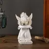 Candelabro de Anjo Romântico com Copo para Vela Quarto Sala de Jantar Mesa Decoração Jantar à Luz de Velas Enfeites Candelabro de Anjo Fofo