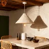 Nova Luminária de Linho Transfronteiriça, Formato Irregular, Simples Luminária Pendente de Quarto Wabi-Sabi, Arranjo de Atmosfera e Decoração