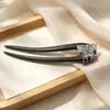Horquillas Florales Transfronterizas Europeas y Americanas de Estilo Antiguo con Elementos Han, Horquillas de Personalidad Vintage de Moda, Accesorios para el Cabello de Lujo Ligero de Alta Gama para Mujeres