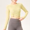 Ropa de Yoga de una Pieza con Seda Brillante y Malla Transpirable, Top Deportivo Versátil sin Costuras de Manga Larga para Correr para Mujer