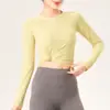 Camiseta de Yoga Clásica para Mujer de Manga Larga, Ajustada, Sin Costuras, Sensación de Segunda Piel, Tácto Frío, Secado Rápido, Transpirable, Top de Fitness