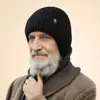 Chapéu de meia-idade e idosos inverno quente dos homens proteção auricular pai do velho avô chapéu de lã de malha grossa inverno masculino